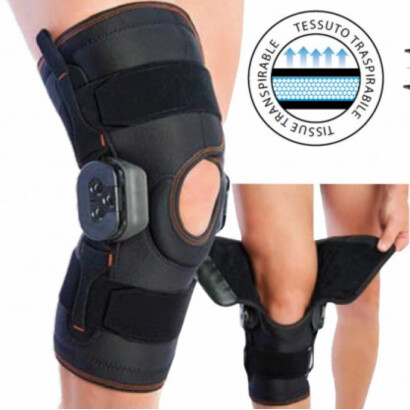 Ortoza za koleno z nastavljivim zglobom GENUTECH - bombaž