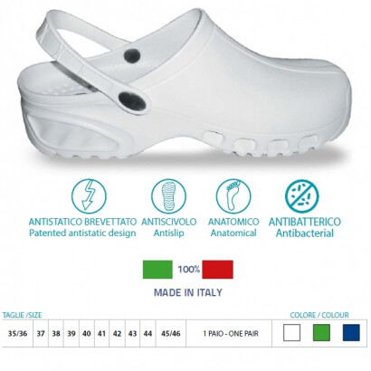 Natikači "crocs" z antistatično vzmetjo Orione Okped (Profesionalna delovna obutev) ISO in CE